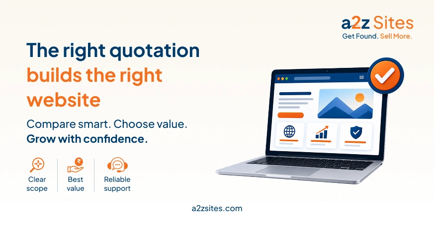 Website quotation comparison showing clear scope, best value, and reliable support for choosing the right website.