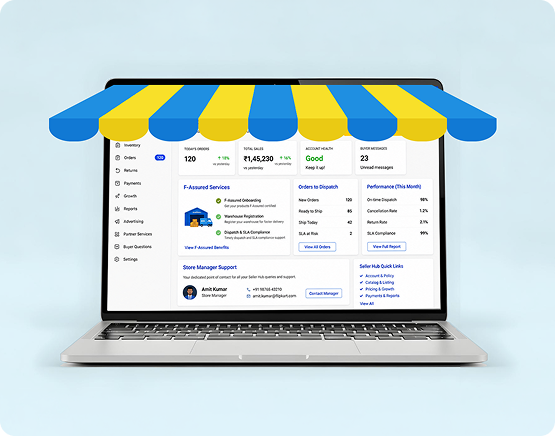 Online Flipkart seller store supported by fulfillment services