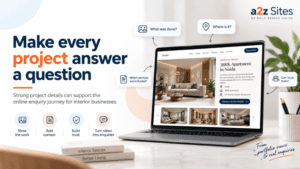 Online enquiry journey for interior businesses through project details