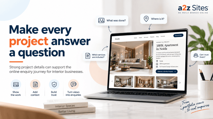 Online enquiry journey for interior businesses through project details