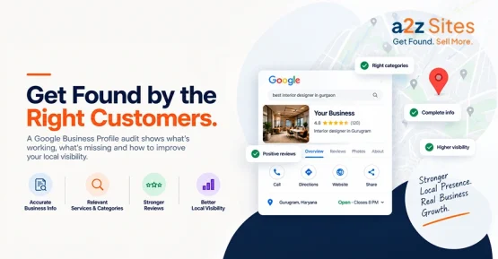 Google Business Profile audit showing business information, relevant services, reviews, and local visibility factors.