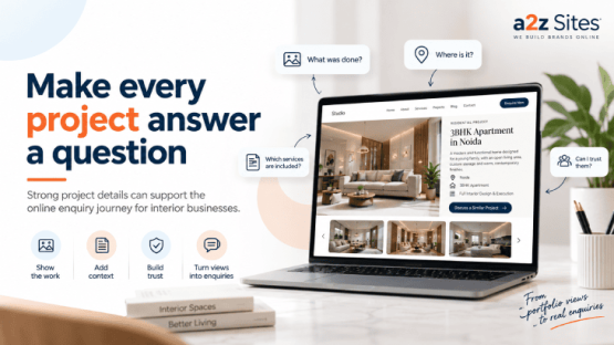 Online enquiry journey for interior businesses through project details